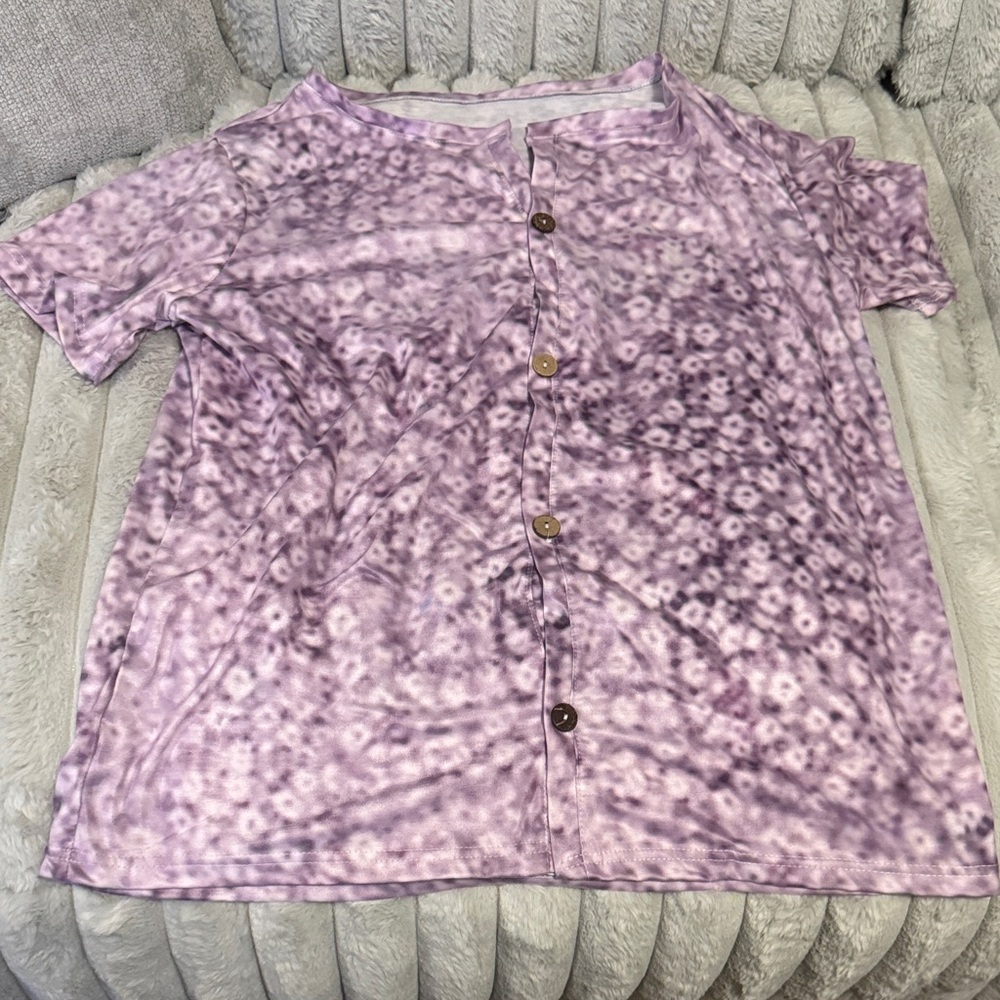 Purple Button Down Shirt for Women Large